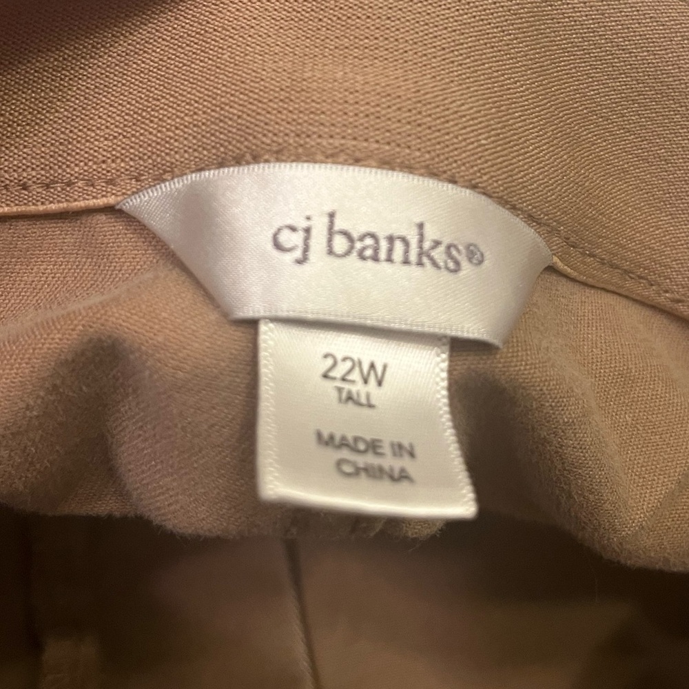 22W Tall CJ Banks Beige Trousers - Picture 7 of 9
